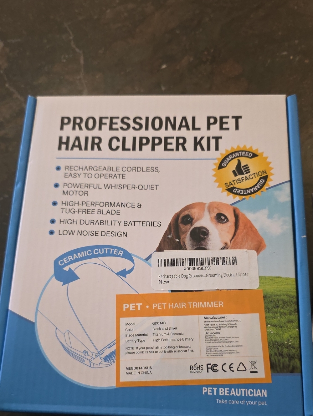 Professional Pet Hair Clipper Kit - Blue